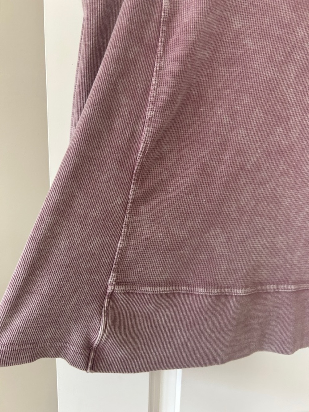 Anthro Jane & Delancey Waffle Knit Top Sz 2X w MEASUREMENTS Mauve Mineral Wash - Picture 5 of 11